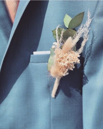 boutonnière mariage fleurs séchées