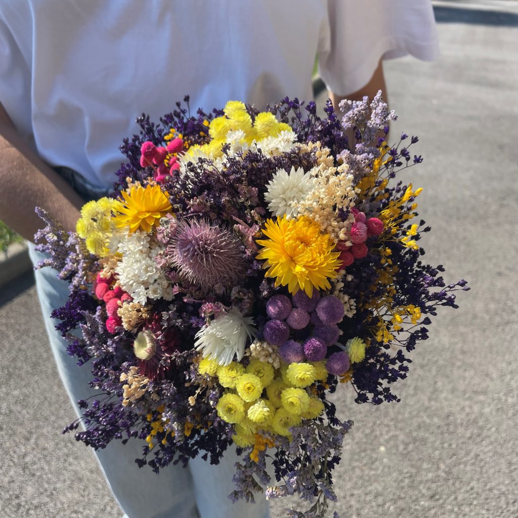 bouquet fleurs sechees violet